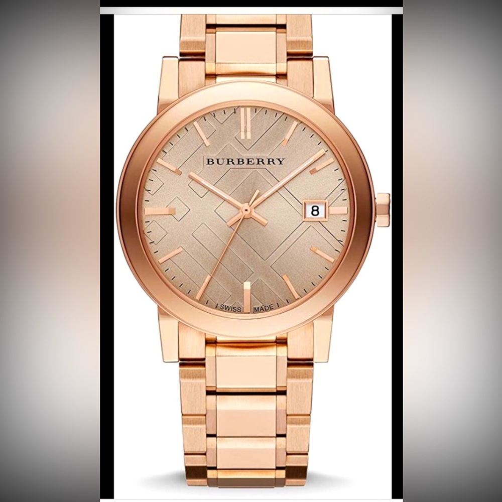 Burberry BU9034 38mm unisex rose gold city watch NIB